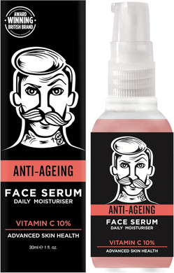 BARBER PRO ANTI-AGEING FACE SERUM Mens Skincare Vitamin C Moisturiser & Antioxidant Face Cream Skincare Multi Award Winning Brand 30ml