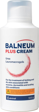 Balneum Plus Cream - Intensive Hydration for Dry Skin - Suitable for Children and Adults - Moisturises and Soothes Itchy Skin, For All-Day Moisture Lock - 500g