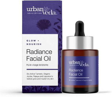 Urban Veda Radiance Facial Oil | Natural Face oil | For Dry, Dull and dehydrated Skin | Peptide and Turmerone | Pigmentation and Brightening | Collagen Face oil | Face Bio Oil | Vitamin E Oil | 30 ML