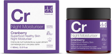 Dr Botanicals Superfood Night Moisturiser 60ml | Infused with Cranberry & Juniper for Deep Moisturising, Skin Cooling, Brightening & Firmer Skin