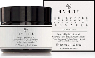 Avant | Anti-Ageing Night Cream Face & Eyes | Aims to Improve Skin Tone, Rejuvenate Eyes, Diminish Wrinkles & Fine Lines | Deluxe Hyaluronic Acid Vivifying Night Cream | 1x 50ml