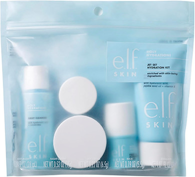 e.l.f. SKIN Jet Set Hydration Kit, Travel Friendly Hydrating Skincare Set, Face Cleanser, Balm, Moisturiser, Eye Cream and Night Cream, Vegan and Cruelty-Free