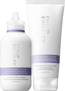Philip Kingsley | Pure Blonde/Silver Purple Shampoo and Conditioner Set | Colour Correcting Conditioner for Platinum Blonde Brassy Hair | For Orange Brassiness and Yellow Tones | 250ml and 200ml