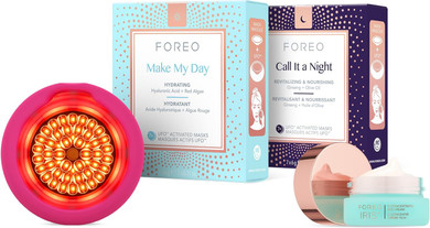 FOREO LED to Lovely UFO 3 LED Set - Face Mask Skincare Device + 14 UFO Activated Masks + IRIS C-Concentrated Brightening Eye Cream,15 ml - Face Moisturiser - Full spectrum LED, NIR & Red Light Therapy