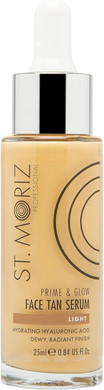 St Moriz Professional Prime & Glow Face Tan Serum | Hydrating 2-in-1 Self Tan Face Serum & Makeup Primer With Hyaluronic Acid | Dewy & Natural Buildable Fake Tan | Vegan & Cruelty Free | 25ml