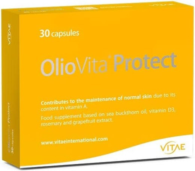 Vitae OlioVita Protect | Sun Protection Supplements | Prevention Sun Damage, Sun Allergy, Sun Burns | Safe and Healthy Tanning | Antioxidant | 30 Capsules