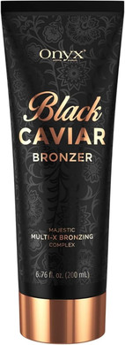 Onyx Black Caviar Sunbed Cream | Dark Tanning Bronzer & Accelerator for Indoor & Outdoor Use | Enhancer for Smooth Streak Free Glow | Hydrated & Moisturised Skin