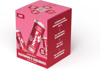 Sweet Freedom FIZZ Raspberry & Cranberry Sparkling Water - 4 Pack x 250 ml | Lightly Fizzy | Sweetened With Fruit Juice | Contains Acerola Fruit | No Artificial Sweeteners, Preservatives or Allergens