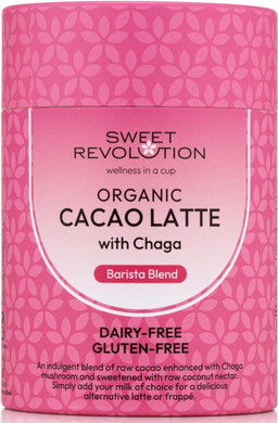 Sweet Revolution Organic Cacao Latte with Chaga Barista Blend (3 x 100g) tub. Gluten Free, Dairy Free, Refined Sugar-Free