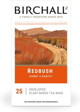 Birchall Tea Bags, Cederberg Redbush Tea, Fruit and Herbal Tea Gift Set, Caffeine Free Tea Bursting With Full Flavour, Perfect Vegan Gifts, 25 Enveloped Plant Based Prism Tea Bags