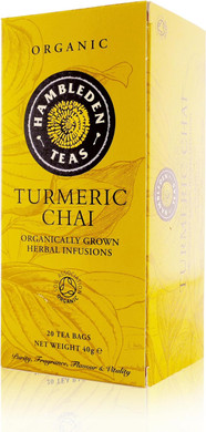 Hambleden Teas Organic Turmeric Chai Teabags (Pack of 6, Total 120 Teabags)