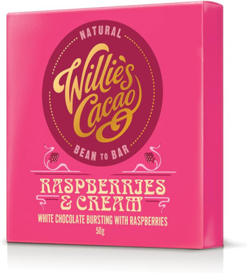 Willie's Cacao Raspberry and Cream Chocolate, 50 g
