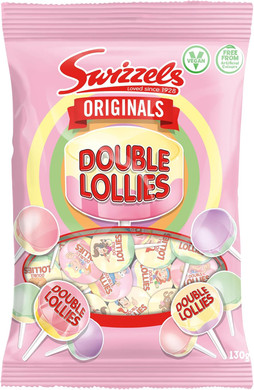 Swizzels Original Double Lollies - A Fruity and Delicious Assortment of Candy Lollies 1 X130G