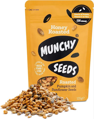MUNCHY SEEDS Honey Roasted, Sweet Mix of Sunflower & Pumpkin Seed, Protein Snack, Source of Fibre & Vitamin E, Delicious Sweet Flavour, Gluten & Wheat-Free, Snacks for Kids & Adults - 125g