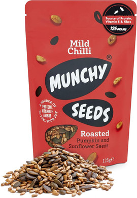 MUNCHY SEEDS Salted Caramel, Sunflower, Pumpkin, Protein Snack, Plant-Based Fibre & Vitamin E, Sweet & Delicious To Eat, Vegan Snacks for Kids & Adults, Add to Cereal or Salads - 125g Sharing Pack