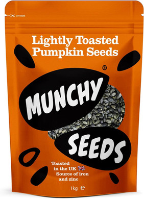 MUNCHY SEEDS Lightly Toasted Pumpkin Seeds 150g Nutty, Crunchy Seeds for Snacking, Topping Salads, Cereal, Baked Goods, Source of Protein, Fiber, Essential Nutrients - Gluten-Free, Convenient Shaker