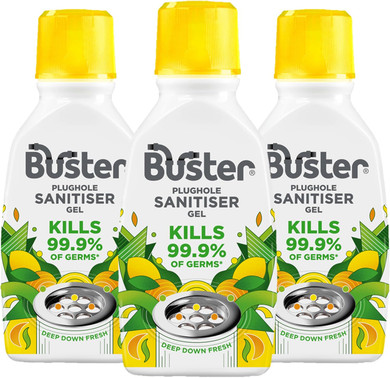 Buster Plughole Sanitiser Gel, 300ml, Stop Smelly Plugholes and Drains Fast and Tackle Stains in Stainless Steel Sinks and Overflows-Deep Down Freshness and Fast Results