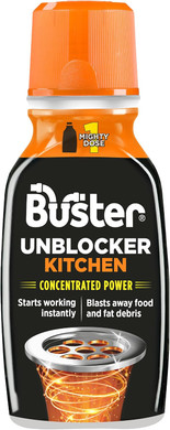 Buster Kitchen Plughole Unblocker 150g, Pack of 2 - Kitchen Drains & Sinks Unblocker, Blasts Fat & Food Debris  Fast Acting Plughole Unclogger, Clears Blockages & Slow-Draining Water