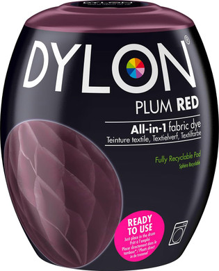 DYLON Washing Machine Fabric Dye Pod for Clothes & Soft Furnishings, 350g  Plum Red