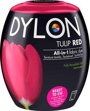 DYLON Washing Machine Fabric Dye Pod for Clothes & Soft Furnishings, 350g  Tulip Red