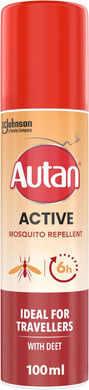 Autan Active Mosquito & Insect Repellent Spray, Travel Essentials, DEET Formula, Up to 6 Hours Protection against Mosquitoes, 100 ml