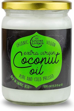 Organic Extra Virgin, Raw, Pure, Cold-Pressed, Vegan, GM-Free, Gluten-Free, Coconut Oil for Hair, Coconut Oil for Skin, Unrefined (500 ml)