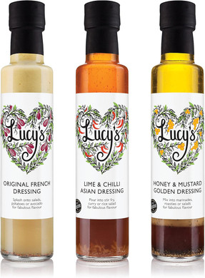 Lucys Dressings  Great Taste Bundle; Original French Dressing, Lime & Chilli Asian Dressing and Honey & Mustard Golden Dressing  3 x 250ml