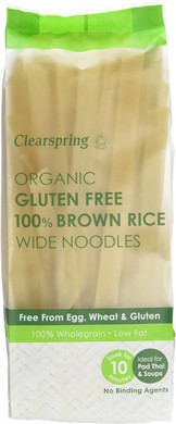 Clearspring Gluten free Brown Rice Wide Noodles 200 g (Pack of 5)