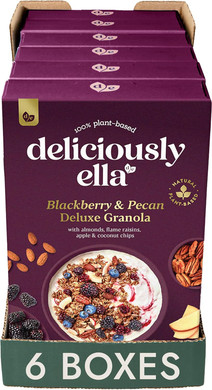 Deliciously Ella Blackberry & Pecan Deluxe Granola - Granola & Muesli - Gluten-Free - Vegan - Healthy Breakfast (6 boxes x 350g)