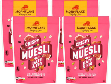 Mornflake - 7x 650g Extra Crispy Nutty Muesli No Added Sugar. Vegan, Healthy, High Fibre Breakfast Cereal With Nuts Mix Including Pecans, Almonds, Hazelnuts & Pistachios. (Pack of 7)