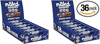 Nakd Blueberry Muffin Natural Fruit & Nut Bars - Vegan - Healthy Snack - Gluten Free - 35g x 18 bars (Pack of 2)
