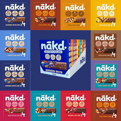 Nakd Bars Multipack 48 - Nakd Fruit And Nut Bars 48 x 35g. Breakfast, Snack Bars. Vegan, Dairy Free, Wheat Free, Gluten Free
