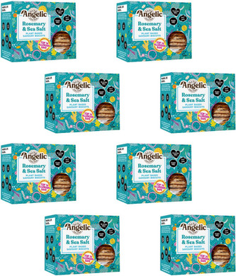 Angelic Free from 8 Pack Vegan Rosemary & Sea Salt Savoury Crackers. Multipack Gluten & Allergen Free Snack Biscuits. Low Calorie Plant Based Snacking for Cheese, Dip, Houmous & Snacks (8 x 142g)
