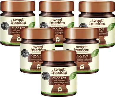 Sweet Freedom Choc Pot Caramel Chocolate Spread - 6 x 250 g | Rich Delicious Sweetness from Fruit | Great for Baking & Dessert | No Preservatives or Allergens | Vegan | Ideal For Catering & Chefs