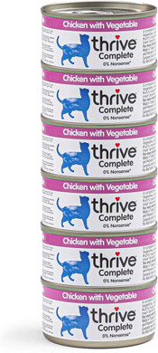 Thrive Wet Cat Food Chicken with Vegetables Complete Food for Adult & Senior Cats Nutritious Gourmet Quality Cat Food Tins Hypoallergenic 75g 6pk
