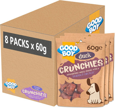 Good Boy Crunchies Duck - Natural Dog Treats - Training Treats - Bulk Box - 8 x 60g