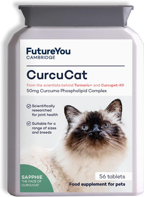 CurcuCat Turmeric Cat Supplements  56 Capsules  Cat Joint Care with Curcuma Complex & Turmeric  Joint Supplements for Cats by FutureYou Cambridge