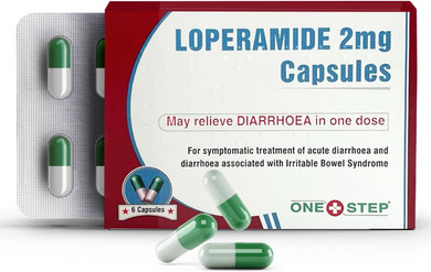 One Step Diarrhoea Relief 2mg Capsules Loperamide Hydrochloride 36 Capsules - 6 Packs