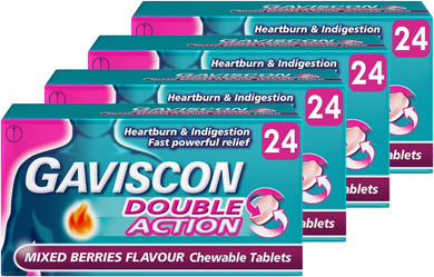 Gaviscon Double Action Tabs Heartburn Indigestion Mixed Berry 24s
