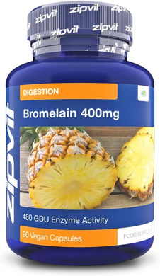 Zipvit Bromelain High Strength 800mg per Serving, 960 GDU Enzyme Activity per Serving, 90 Vegan Capsules, Natural Pineapple Digestive Enzyme, 2 a Day