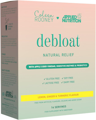 Applied Nutrition - Coleen Rooney - Debloat Powder - Apple Cider Vinegar & Enzymes - Best Digestive Health - Best Vegan Gut Support - Natural Bloating Relief - (14 x 9.1g) (Lemon, Ginger & Turmeric)