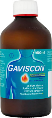 Gaviscon Liquid Heartburn & Indigestion Relief Peppermint Flavour, 300 ml