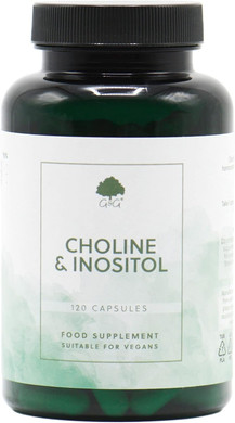 Choline & Inositol Capsules | 250mg Choline (Bitartrate) & 250mg Inositol per Capsule | 120 Vegan Capsules | G&G Vitamins