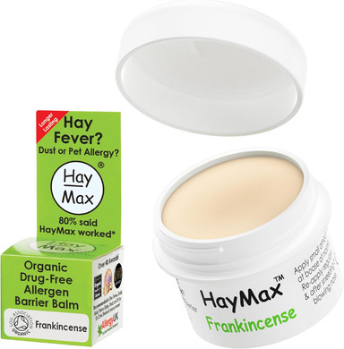 HayMax Allergen Barrier Balm - Frankincense 5ml - Organic, Natural & Non-Drowsy Hay Fever & Allergy Relief Balm - Traps Pollen, Dust & Other Allergy Particles - Great for Adults, Kids & Pregnant Women