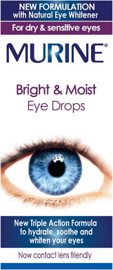 Murine Bright & Moist Eye Drops to Whiten Eyes as Well as Hydrating and Soothing Dry and Sensitive Eyes, 15ml