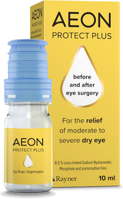 Rayner AEON Protect Plus - Eye Drops for Moderate to Severe Dry Eye Before & After Surgery - Preservative Free & Contact Lens Friendly, 10ml