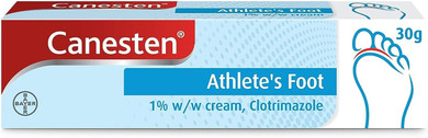 Canesten Athletes Foot 1% w/w Cream | Effective Athletes Foot Treatment | Soothes Itching | Destroys Athletes Foot Fungi | Antifungal Cream | Big pack |30 g (Pack of 1)