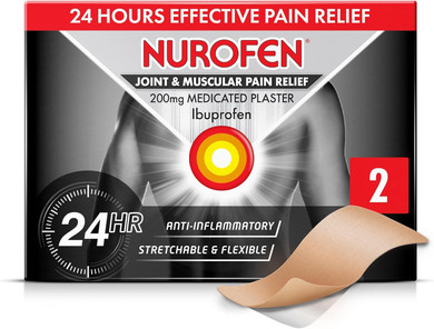Nurofen 200mg Ibuprofen Patches - Pack Of 2 For Knee, Period, Muscle, Bone & Joint Discomfort, 24H Pain Relief