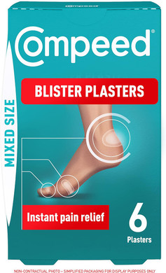Compeed Blister Plasters Mixed Size 12 Pack - Hydrocolloid Foot Treatment - Heal Fast