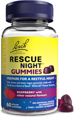 Rescue Night Gummies (Raspberry), For A Restful Night's Sleep, Natural Flower Essences, Helps Switch Off From Repetitive Thoughts, Disconnect from Distractions, Night Support, Aid a Restful Night